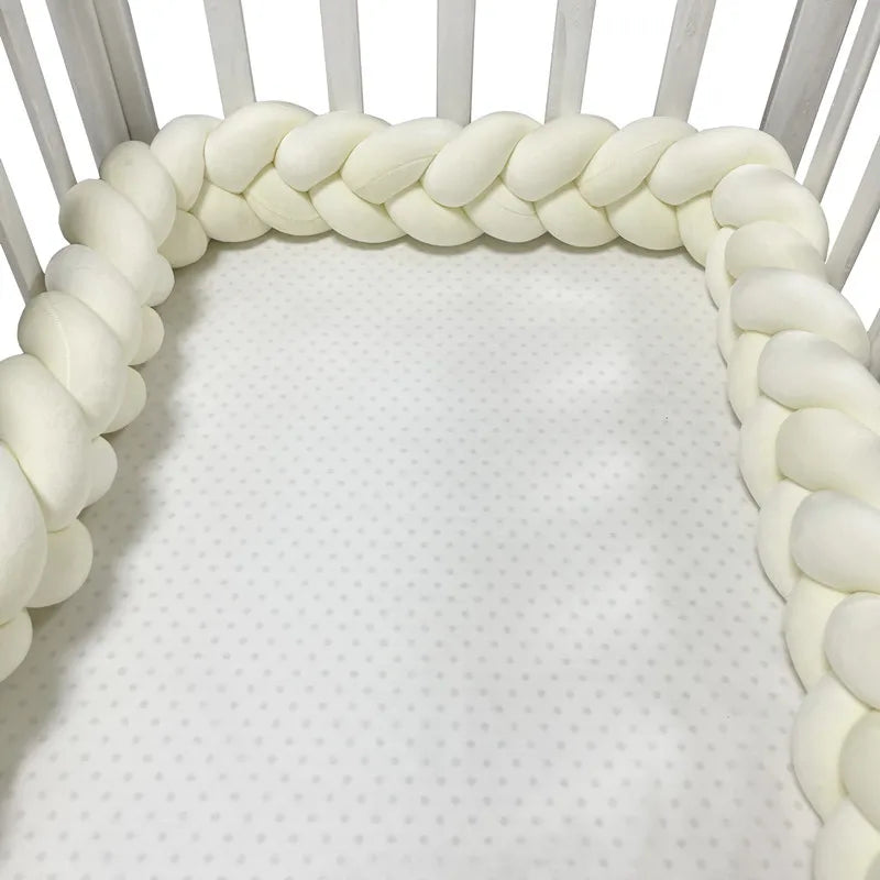 3 Shares Toddler Baby Bed Bumpers In The Crib Newborn 1M/2M/3M/4M Baby Crib Protector Bed Braid Knot Cushion for Infant Kids