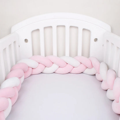 1-4M Baby Bed Bumper For Cribs Boy Girl Baby Bedside Protector  Knotted Braided Cot Room Decor