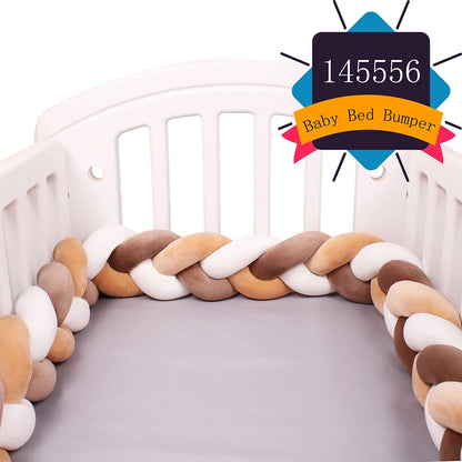 1-4M Baby Bed Bumper For Cribs Boy Girl Baby Bedside Protector  Knotted Braided Cot Room Decor