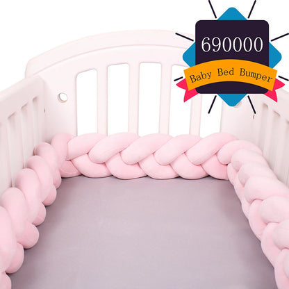 1-4M Baby Bed Bumper For Cribs Boy Girl Baby Bedside Protector  Knotted Braided Cot Room Decor