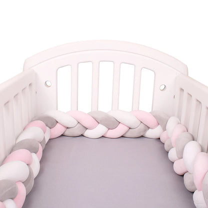 1-4M Baby Bed Bumper For Cribs Boy Girl Baby Bedside Protector  Knotted Braided Cot Room Decor