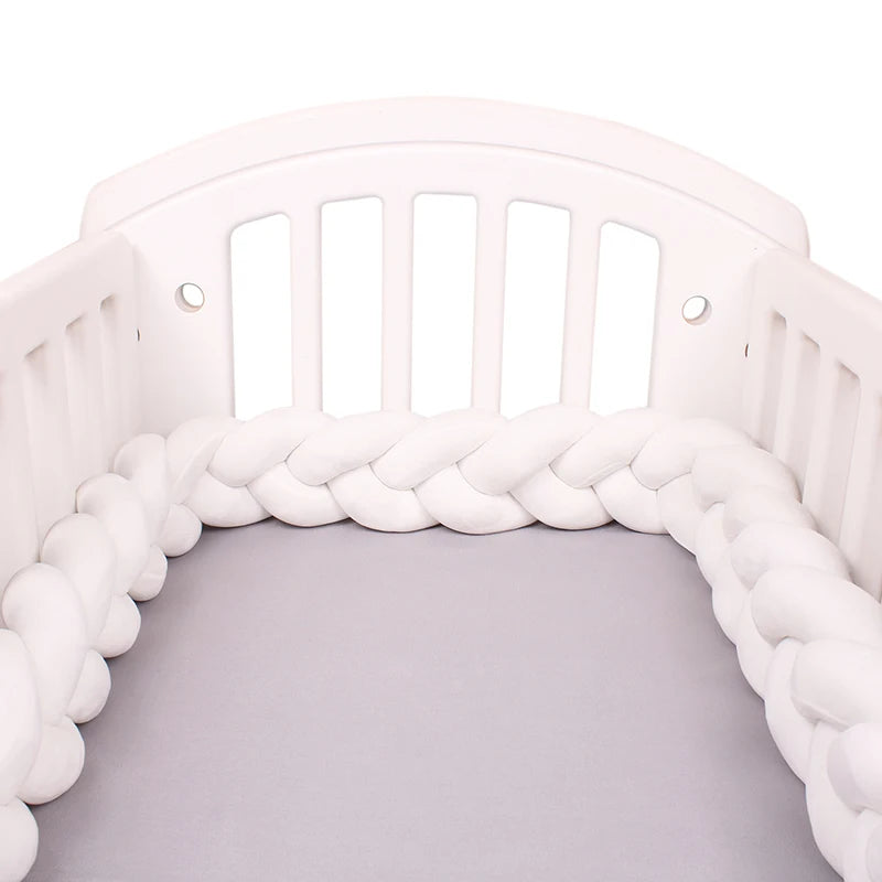 1-4M Baby Bed Bumper For Cribs Boy Girl Baby Bedside Protector  Knotted Braided Cot Room Decor
