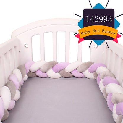 1-4M Baby Bed Bumper For Cribs Boy Girl Baby Bedside Protector  Knotted Braided Cot Room Decor