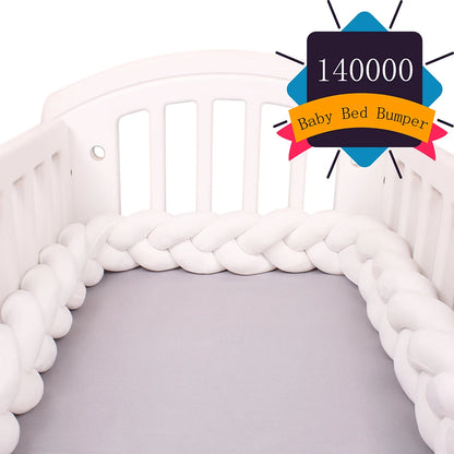 1-4M Baby Bed Bumper For Cribs Boy Girl Baby Bedside Protector  Knotted Braided Cot Room Decor