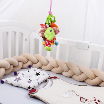 1-4M Baby Bed Bumper For Cribs Boy Girl Baby Bedside Protector  Knotted Braided Cot Room Decor