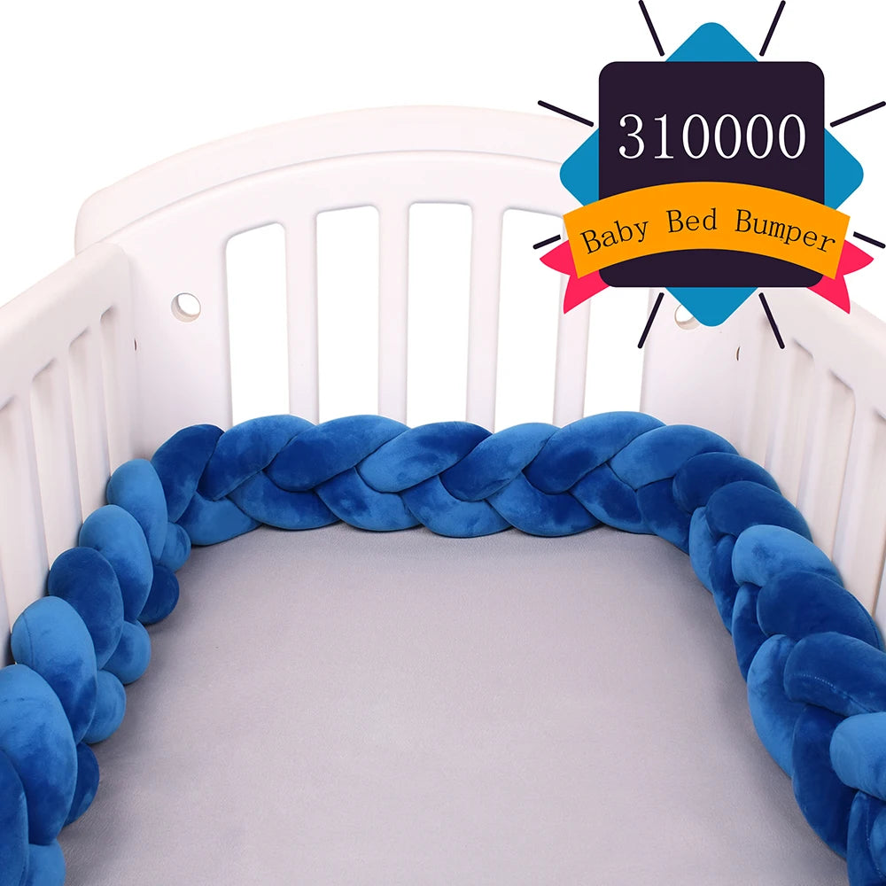 1-4M Baby Bed Bumper For Cribs Boy Girl Baby Bedside Protector  Knotted Braided Cot Room Decor