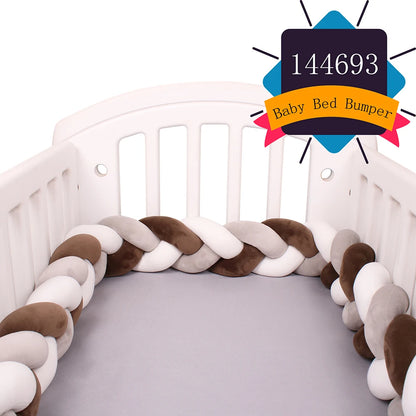 1-4M Baby Bed Bumper For Cribs Boy Girl Baby Bedside Protector  Knotted Braided Cot Room Decor