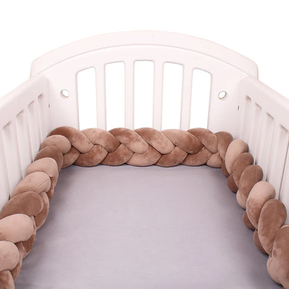 1-4M Baby Bed Bumper For Cribs Boy Girl Baby Bedside Protector  Knotted Braided Cot Room Decor