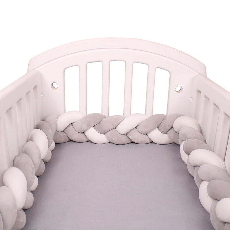 1-4M Baby Bed Bumper For Cribs Boy Girl Baby Bedside Protector  Knotted Braided Cot Room Decor