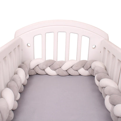 1-4M Baby Bed Bumper For Cribs Boy Girl Baby Bedside Protector  Knotted Braided Cot Room Decor