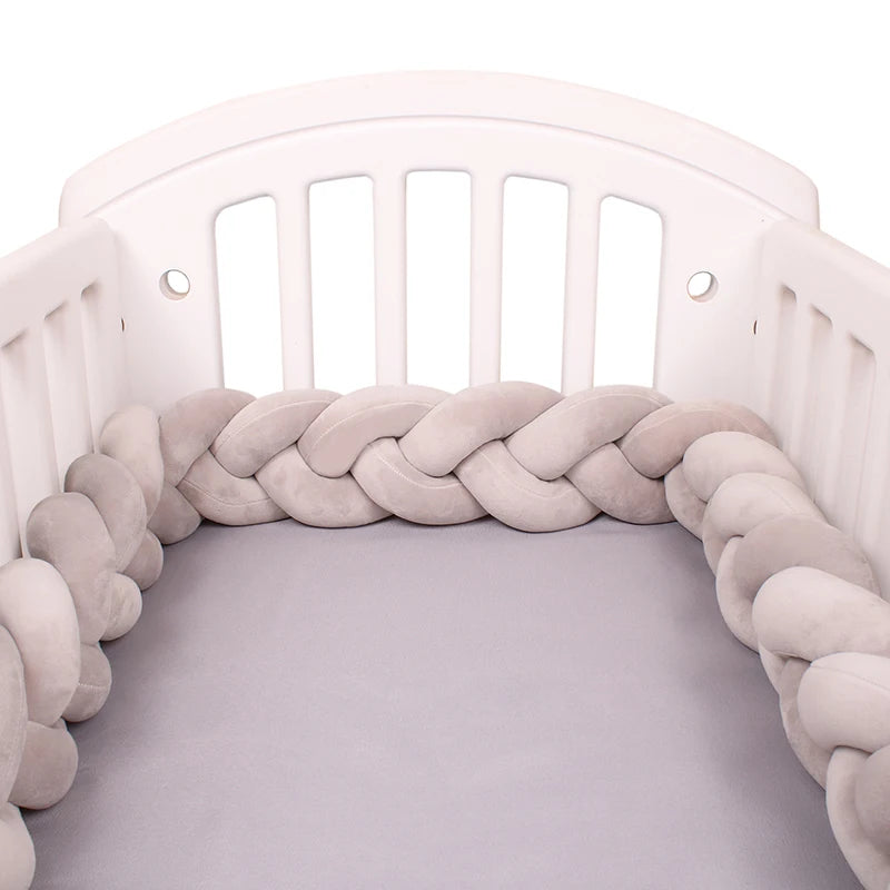 1-4M Baby Bed Bumper For Cribs Boy Girl Baby Bedside Protector  Knotted Braided Cot Room Decor