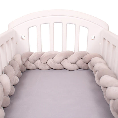 1-4M Baby Bed Bumper For Cribs Boy Girl Baby Bedside Protector  Knotted Braided Cot Room Decor
