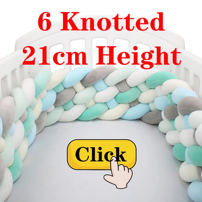 1-4M Baby Bed Bumper For Cribs Boy Girl Baby Bedside Protector  Knotted Braided Cot Room Decor