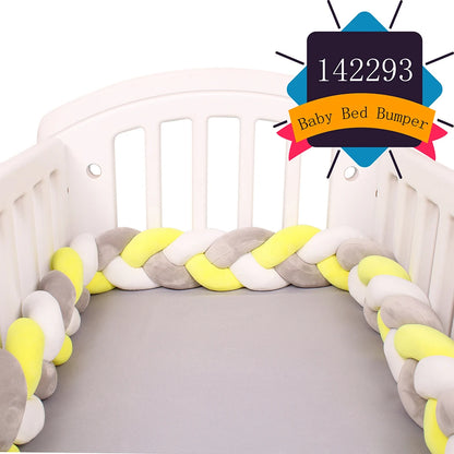 1-4M Baby Bed Bumper For Cribs Boy Girl Baby Bedside Protector  Knotted Braided Cot Room Decor