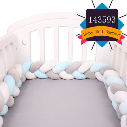 1-4M Baby Bed Bumper For Cribs Boy Girl Baby Bedside Protector  Knotted Braided Cot Room Decor