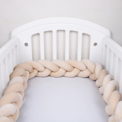 1-4M Baby Bed Bumper For Cribs Boy Girl Baby Bedside Protector  Knotted Braided Cot Room Decor