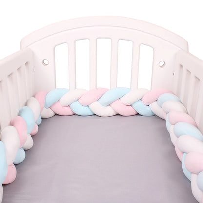 1-4M Baby Bed Bumper For Cribs Boy Girl Baby Bedside Protector  Knotted Braided Cot Room Decor