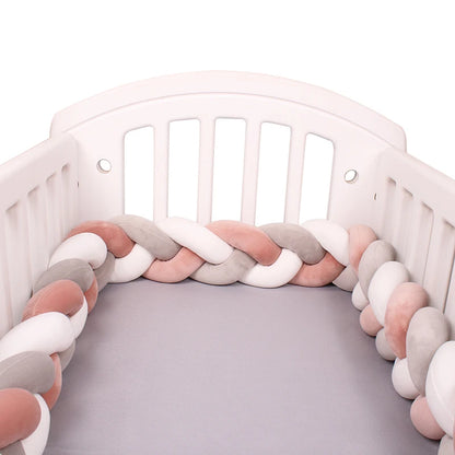 1-4M Baby Bed Bumper For Cribs Boy Girl Baby Bedside Protector  Knotted Braided Cot Room Decor
