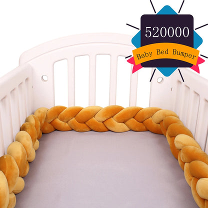 1-4M Baby Bed Bumper For Cribs Boy Girl Baby Bedside Protector  Knotted Braided Cot Room Decor