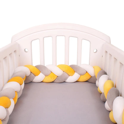 1-4M Baby Bed Bumper For Cribs Boy Girl Baby Bedside Protector  Knotted Braided Cot Room Decor