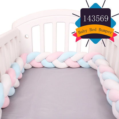 1-4M Baby Bed Bumper For Cribs Boy Girl Baby Bedside Protector  Knotted Braided Cot Room Decor