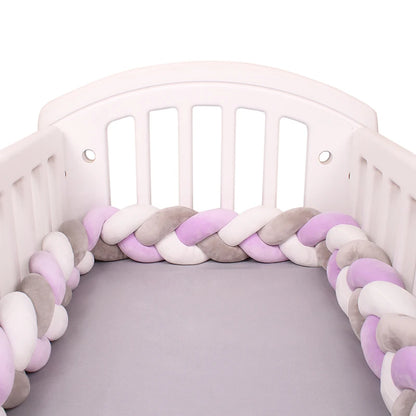 1-4M Baby Bed Bumper For Cribs Boy Girl Baby Bedside Protector  Knotted Braided Cot Room Decor