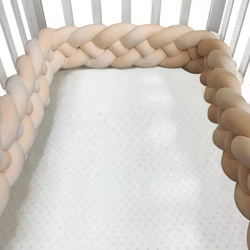4 Knotted 2-4M Tresse De Lit Crib Bumper Skin-Friendly Fabric Baby Room Decor Handmade Cushion Knotted Braid Pillow Soft Pad