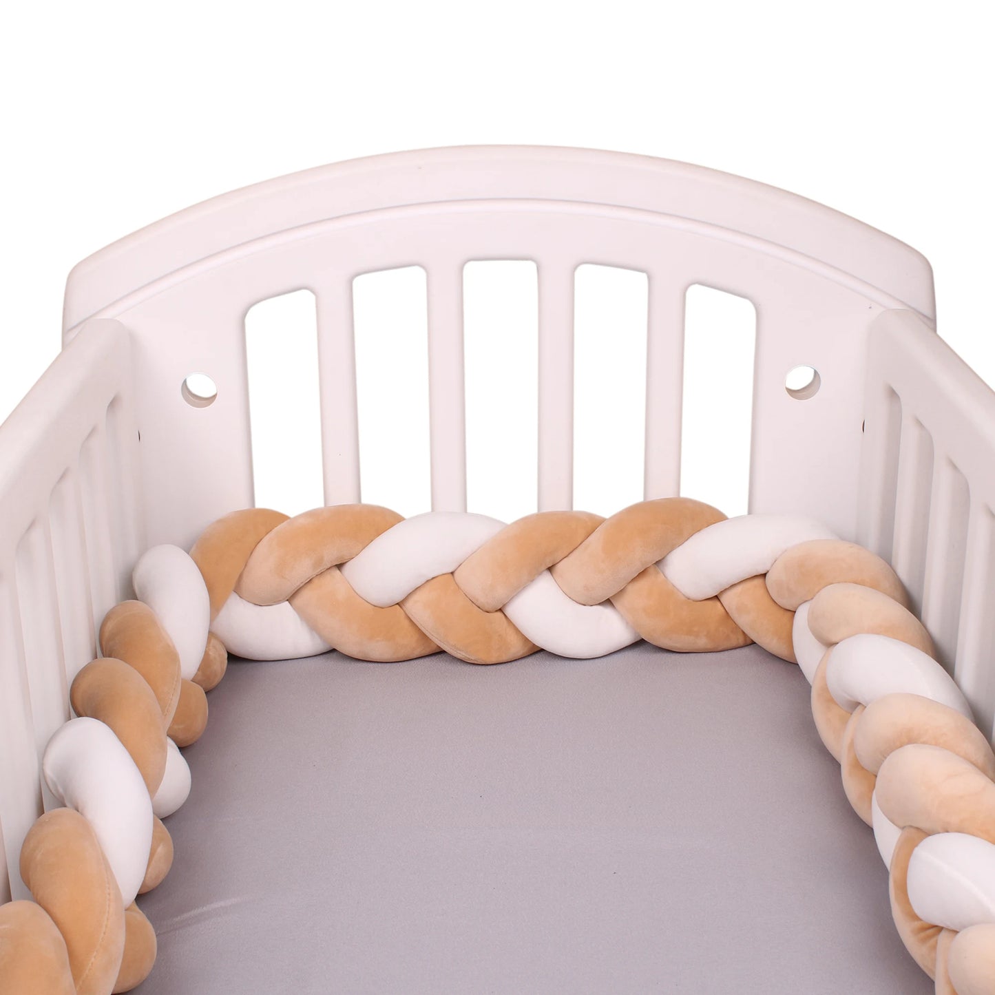 1-4M Baby Bed Bumper Handmade Knotted Braid Weaving Plush  Crib Protector Infant Knot Pillow Baby Room Decor
