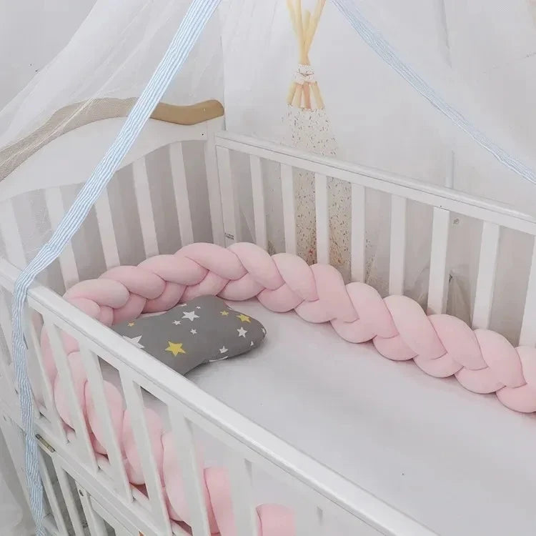3 Shares Toddler Baby Bed Bumpers In The Crib Newborn 1M/2M/3M/4M Baby Crib Protector Bed Braid Knot Cushion for Infant Kids