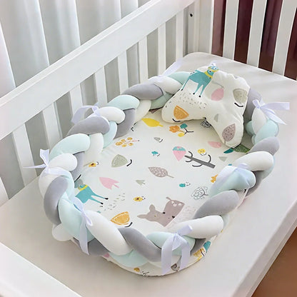 Réducteur de lit bébé tressé vert