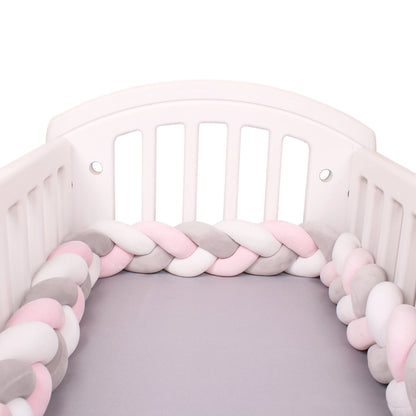 1-4M Baby Bed Bumper Handmade Knotted Braid Weaving Plush  Crib Protector Infant Knot Pillow Baby Room Decor