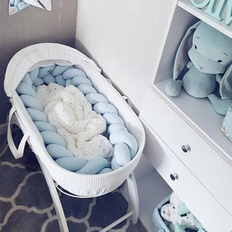 4 Knotted 2-4M Tresse De Lit Crib Bumper Skin-Friendly Fabric Baby Room Decor Handmade Cushion Knotted Braid Pillow Soft Pad