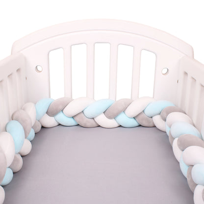 1-4M Baby Bed Bumper Handmade Knotted Braid Weaving Plush  Crib Protector Infant Knot Pillow Baby Room Decor