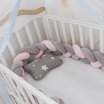 Baby Crib Protector Bed Braid Knot Cushion for Infant Kids 3 Shares Toddler Baby Bed Bumpers In The Crib Newborn 1M/2M/3M/4M