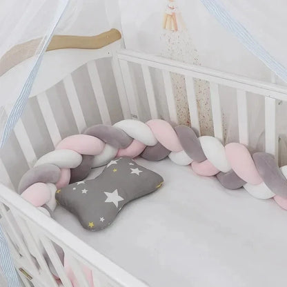 3 Shares Toddler Baby Bed Bumpers In The Crib Newborn 1M/2M/3M/4M Baby Crib Protector Bed Braid Knot Cushion for Infant Kids