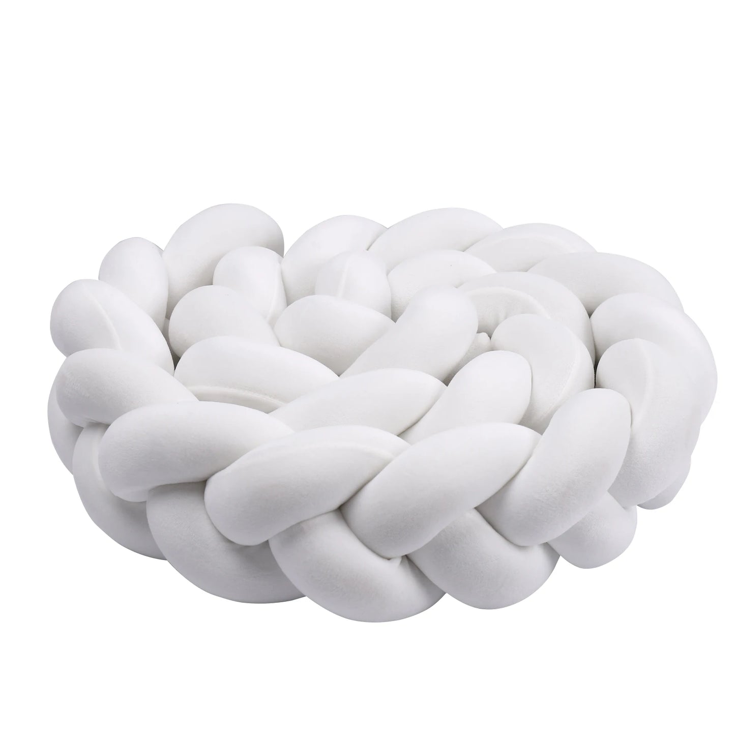 1-4M Baby Bed Bumper Handmade Knotted Braid Weaving Plush  Crib Protector Infant Knot Pillow Baby Room Decor