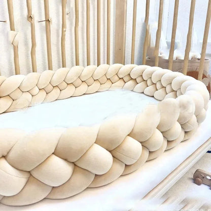 3 Shares Toddler Baby Bed Bumpers In The Crib Newborn 1M/2M/3M/4M Baby Crib Protector Bed Braid Knot Cushion for Infant Kids