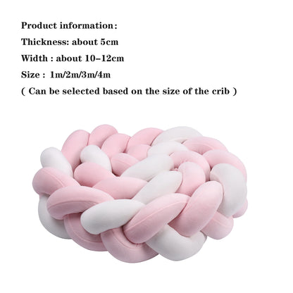1-4M Baby Bed Bumper Handmade Knotted Braid Weaving Plush  Crib Protector Infant Knot Pillow Baby Room Decor
