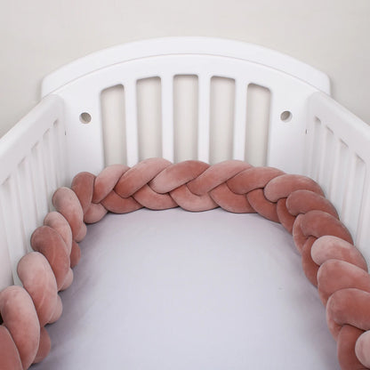 1-4M Baby Bed Bumper For Cribs Boy Girl Baby Bedside Protector  Knotted Braided Cot Room Decor