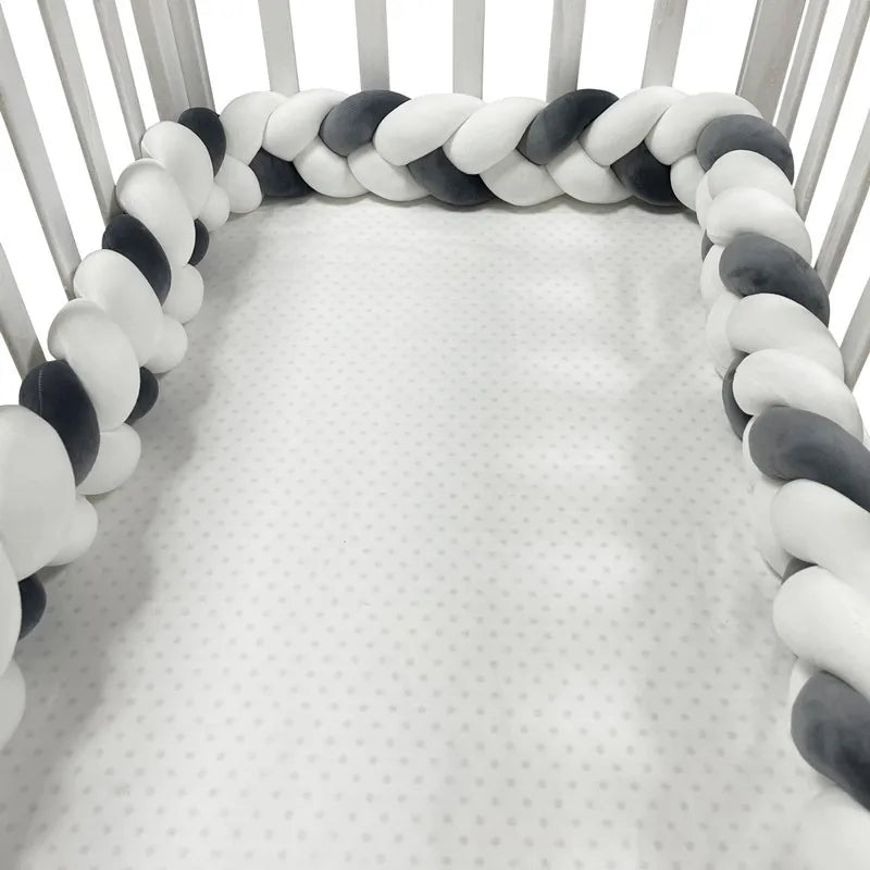 3 Shares Toddler Baby Bed Bumpers In The Crib Newborn 1M/2M/3M/4M Baby Crib Protector Bed Braid Knot Cushion for Infant Kids