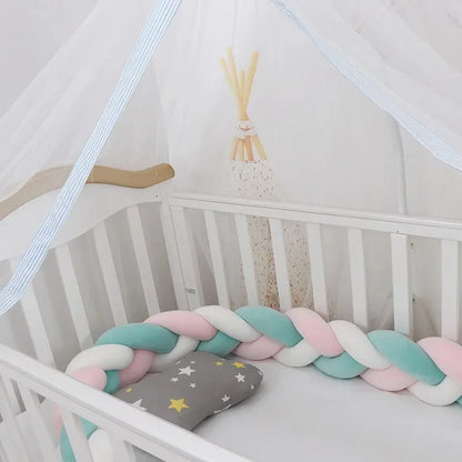 Baby Crib Protector Bed Braid Knot Cushion for Infant Kids 3 Shares Toddler Baby Bed Bumpers In The Crib Newborn 1M/2M/3M/4M