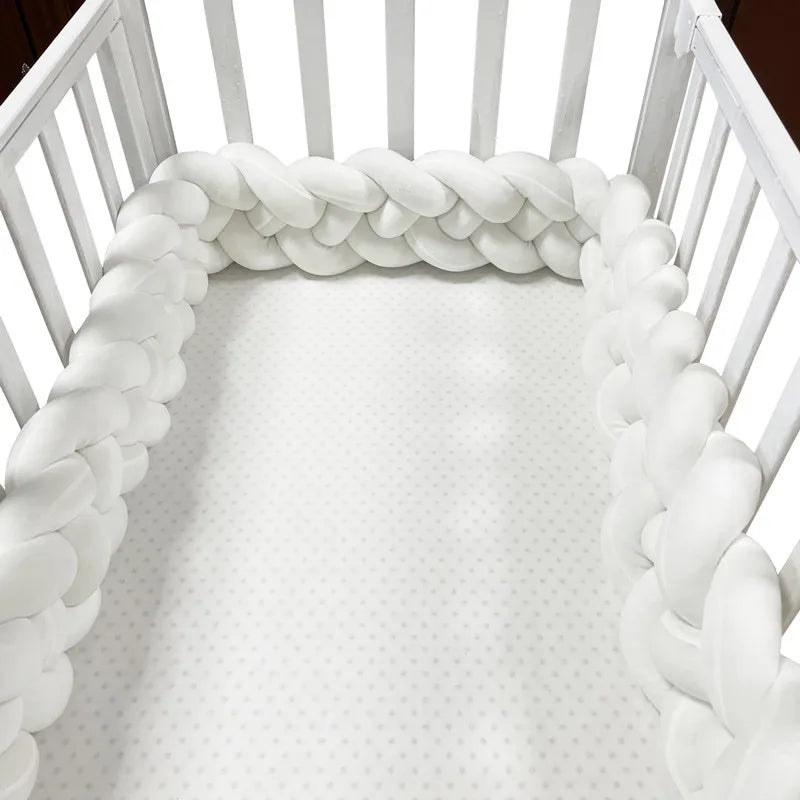 4 Knotted 2-4M Tresse De Lit Crib Bumper Skin-Friendly Fabric Baby Room Decor Handmade Cushion Knotted Braid Pillow Soft Pad