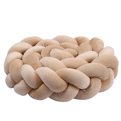1-4M Baby Bed Bumper Handmade Knotted Braid Weaving Plush  Crib Protector Infant Knot Pillow Baby Room Decor