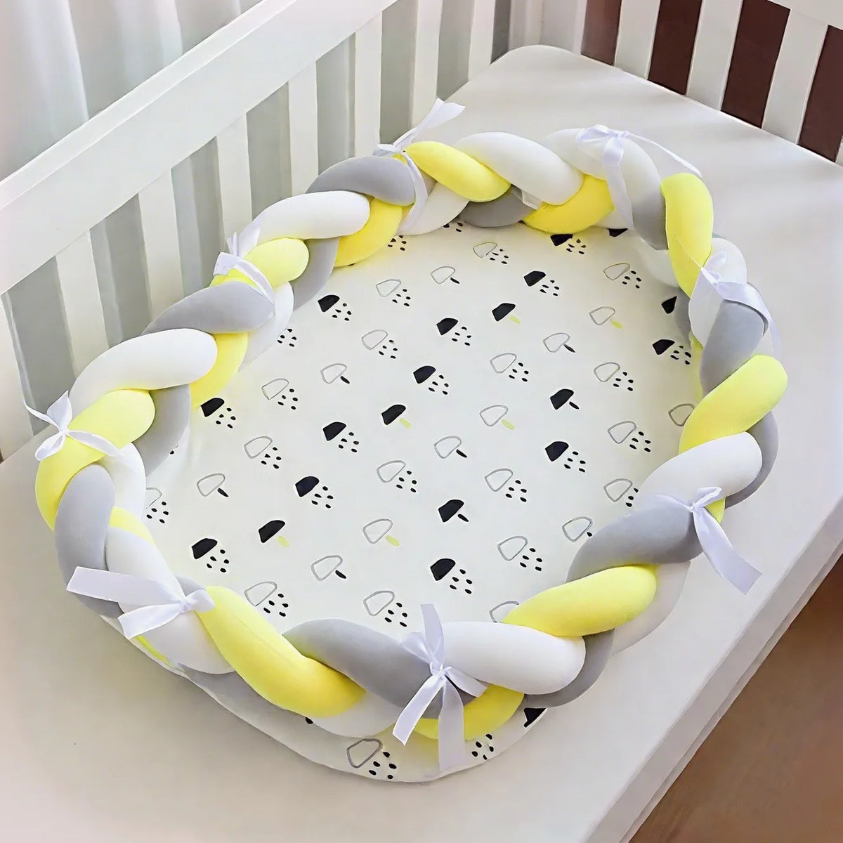Réducteur de lit Bébé tresse Bleu