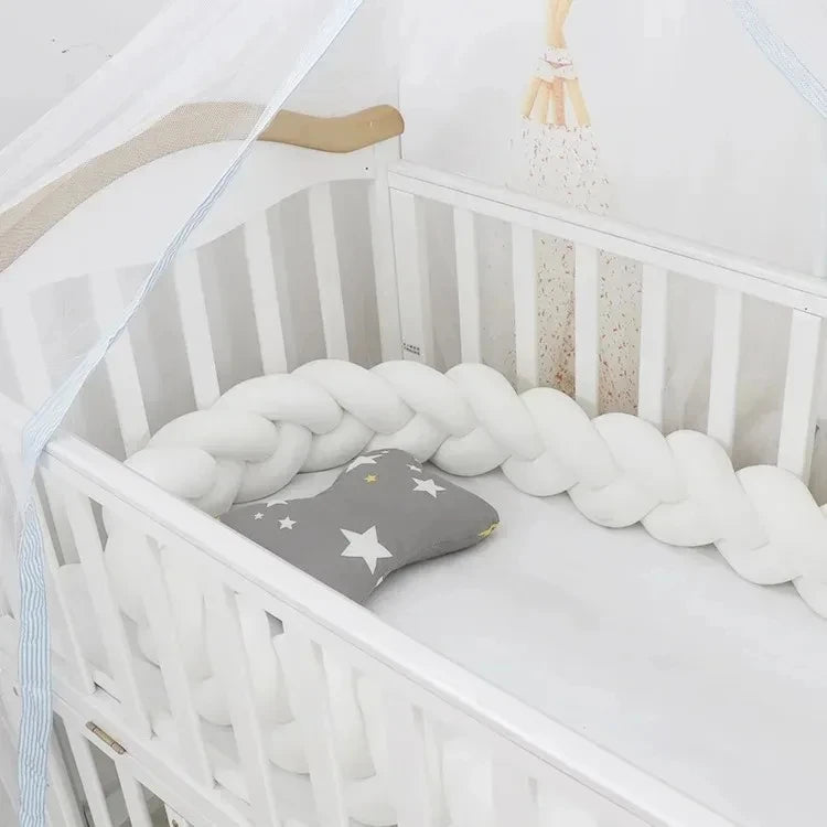 3 Shares Toddler Baby Bed Bumpers In The Crib Newborn 1M/2M/3M/4M Baby Crib Protector Bed Braid Knot Cushion for Infant Kids