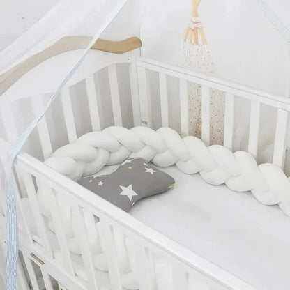 3 Shares Toddler Baby Bed Bumpers In The Crib Newborn 1M/2M/3M/4M Baby Crib Protector Bed Braid Knot Cushion for Infant Kids