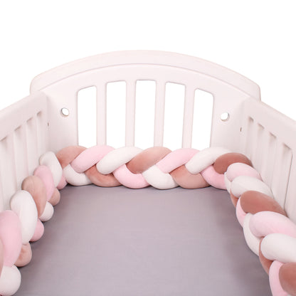 1-4M Baby Bed Bumper Handmade Knotted Braid Weaving Plush  Crib Protector Infant Knot Pillow Baby Room Decor