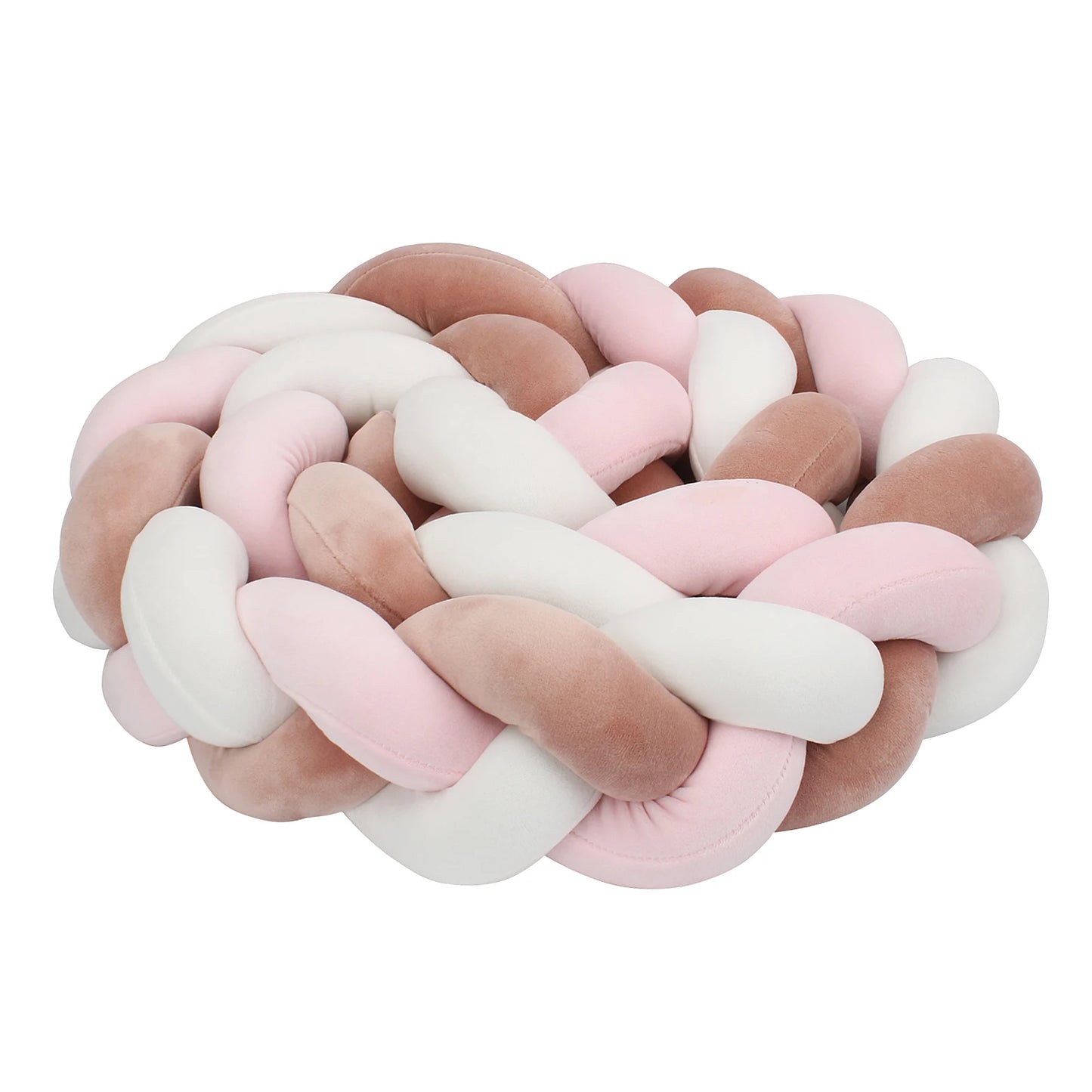 1-4M Baby Bed Bumper Handmade Knotted Braid Weaving Plush  Crib Protector Infant Knot Pillow Baby Room Decor