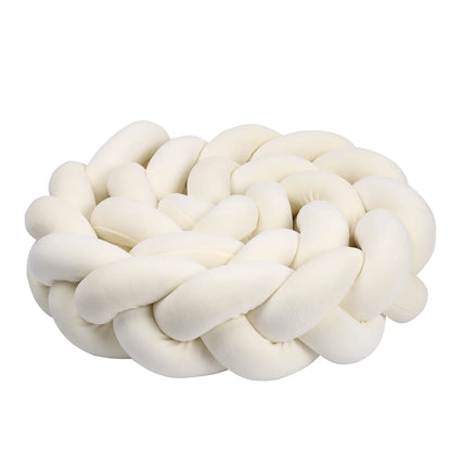 1-4M Baby Bed Bumper Handmade Knotted Braid Weaving Plush  Crib Protector Infant Knot Pillow Baby Room Decor