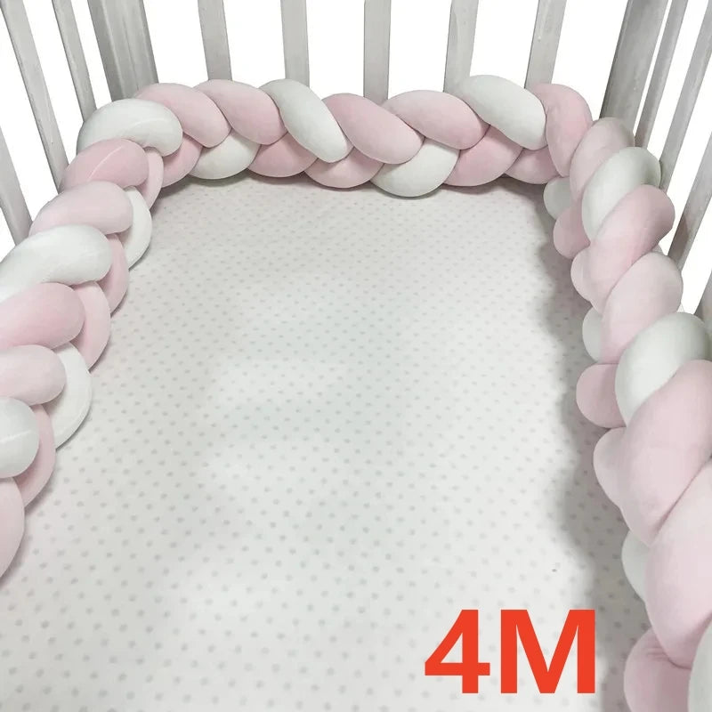 Baby Crib Protector Bed Braid Knot Cushion for Infant Kids 3 Shares Toddler Baby Bed Bumpers In The Crib Newborn 1M/2M/3M/4M